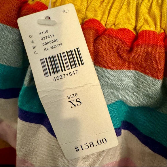 NWT Anthropologie multicolored dress, adjustable side waist ties & pockets - Picture 9 of 11